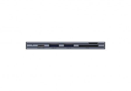 Переходник BASEUS UCN3266, Разветвитель, Type-C - 2xUSB3.0  HDMI  PD  TF/SD, серый - 2