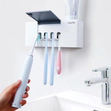 Умный держатель для дезинфекции зубных щеток Xiaomi Liushu Sterilization Toothbrush Holder (White) - 3
