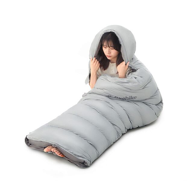 Ультралёгкий спальный мешок Naturehike RM40 Series Утиный пух Grey Size M, 6927595707159 - 4