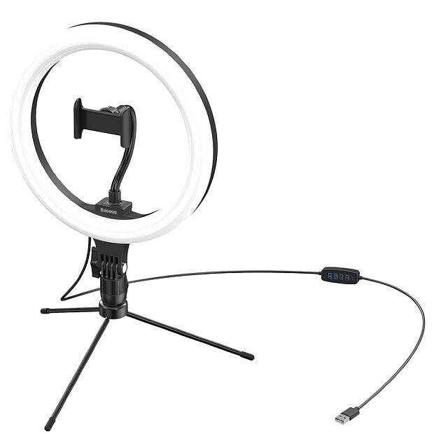 Кольцо-лампа для селфи BASEUS Live Stream Holder-table Stand, 2A, черный - 6
