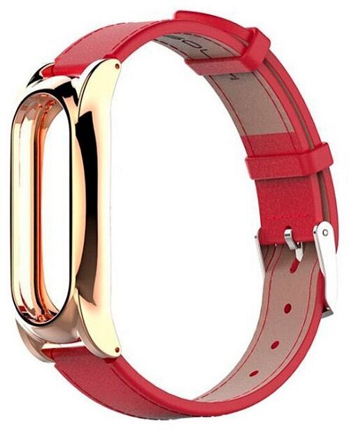 Ремешок кожаный для Xiaomi Mi Band 4 Leather Strap (Red/Красный) - 4