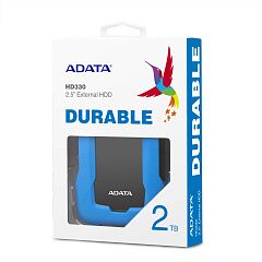 Внешний жесткий диск Portable HDD 2TB ADATA HD330 (Blue), Silicone, USB 3.2 Gen1, 133x89x16mm, 190g