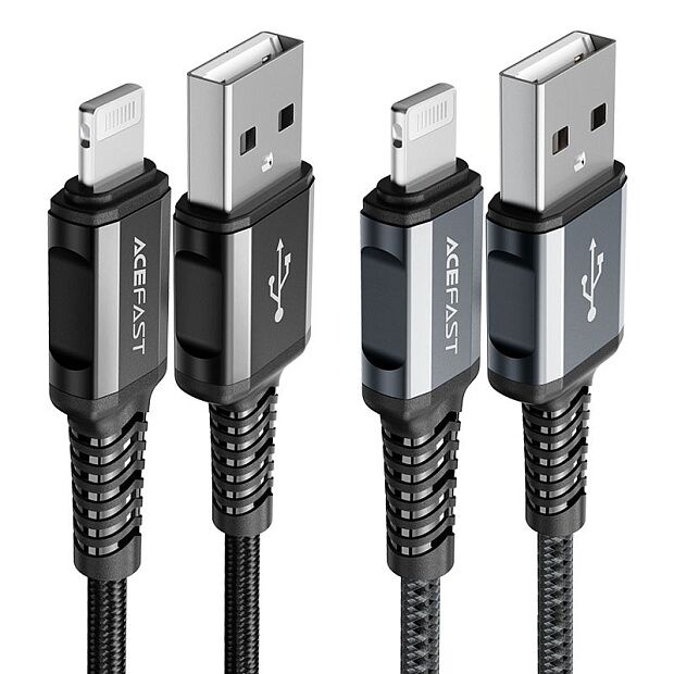 Кабель MFi ACEFAST C1-02 USB to Lightning Cable (Gray) - 3