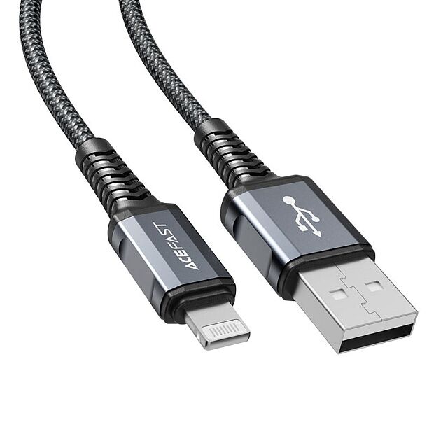 Кабель MFi ACEFAST C1-02 USB to Lightning Cable (Gray) - 1