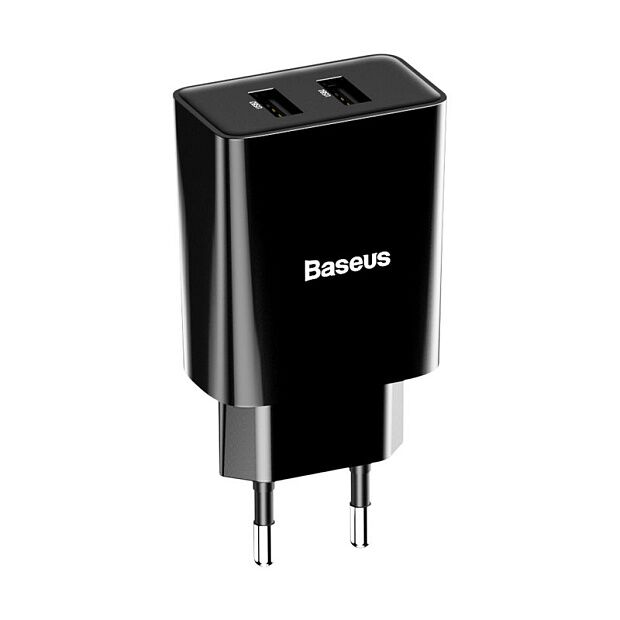 Зарядное устройство BASEUS TC-012 Speed Mini Dual 2USB, 2.1A, 10.5W, черный (CCFS-R01) - 1