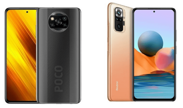 Сравнение внешнего вида смартфонов Poco X3 и Redmi Note 10 Pro